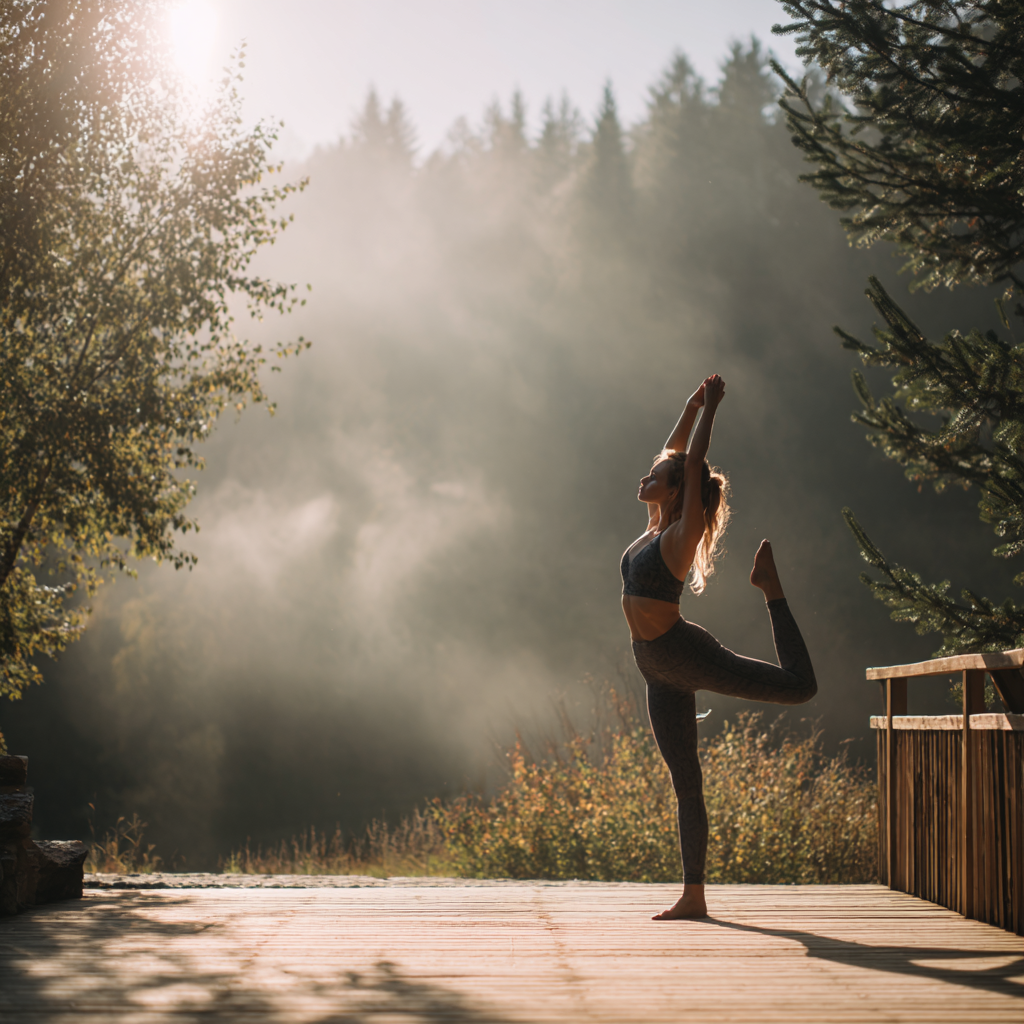 Йога инструктор в медитация